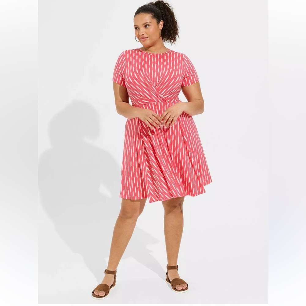 Torrid At The Knee Super Soft Drape Front Skater Dress